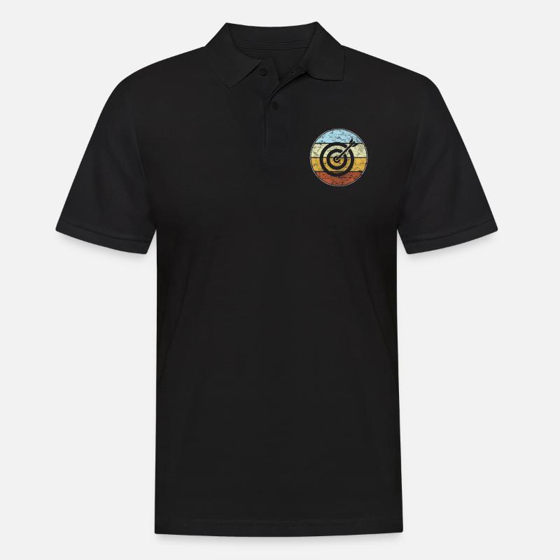 Darts Retro - Männer Poloshirt - Schwarz