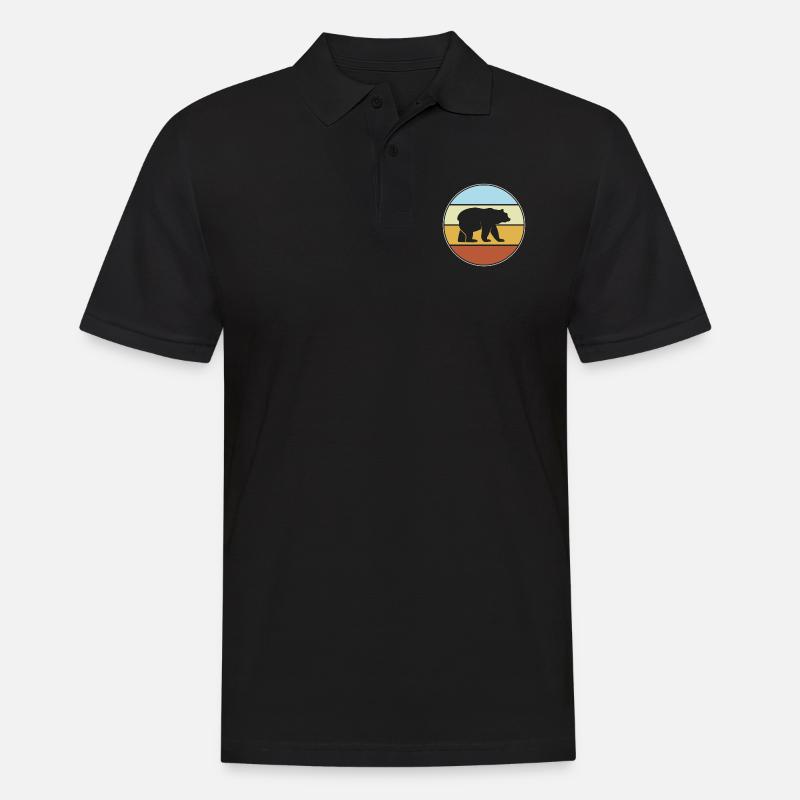 Bär Retro - Männer Poloshirt - Schwarz