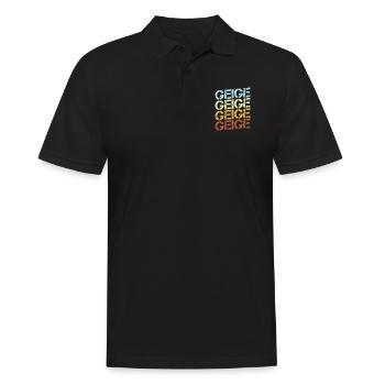 Geige Retro - Männer Poloshirt - Schwarz - Vorne - Kai (181cm)
