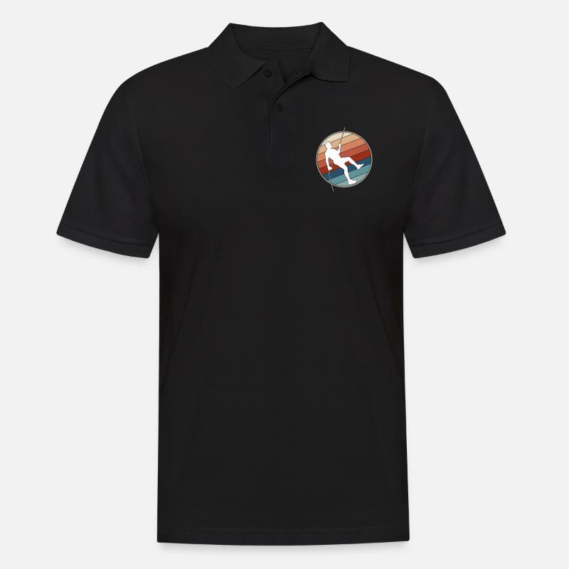 Klettern Retro - Männer Poloshirt - Schwarz