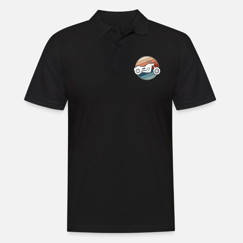 Motorrad Retro - Männer Poloshirt - Schwarz