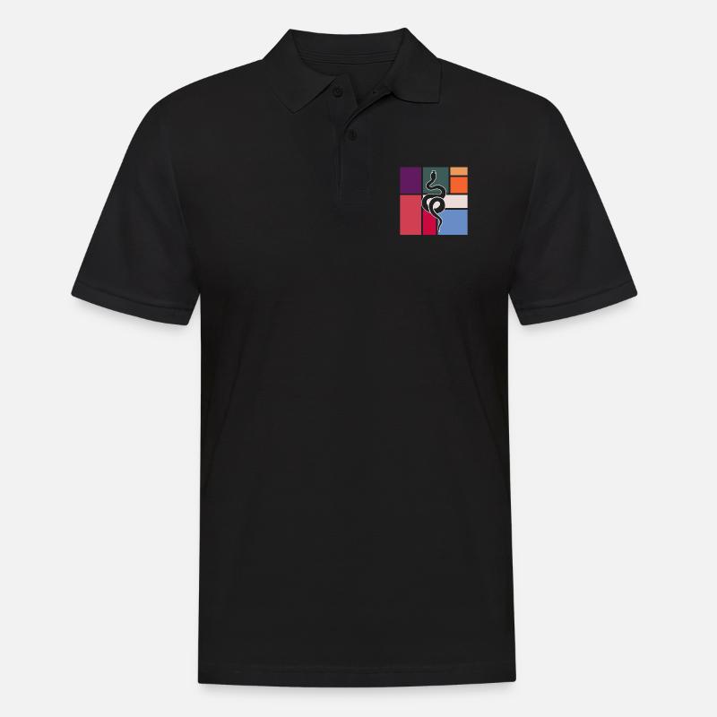 Schlange - Männer Poloshirt - Schwarz