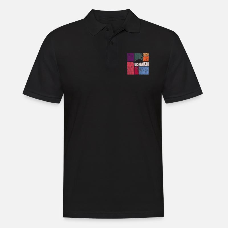 Flamingo - Männer Poloshirt - Schwarz