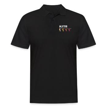 Kite Surfen Retro - Männer Poloshirt - Schwarz - Vorne - Kai (181cm)