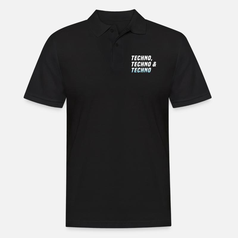 Techno Techno Techno - Männer Poloshirt - Schwarz