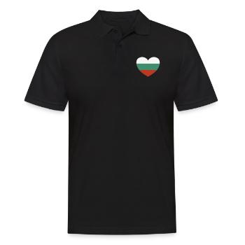 Bulgaria Heart - Men's Polo Shirt - black - Front - Kai (181cm)