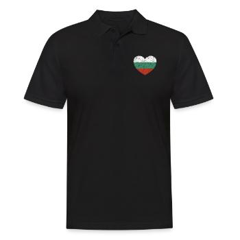 Bulgaria Heart - Men's Polo Shirt - black - Front - Kai (181cm)