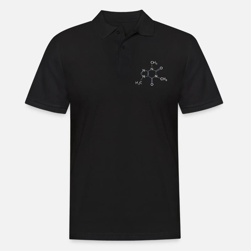Cadeau de molécule de caféine - Polo Homme - noir