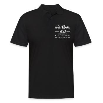Abschluss 2023 Schule Schulabschluss Geschenk - Männer Poloshirt - Schwarz - Vorne - Kai (181cm)