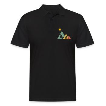 Skate Skater Skateboard Skaten Berg Sonne - Männer Poloshirt - Schwarz - Vorne - Kai (181cm)