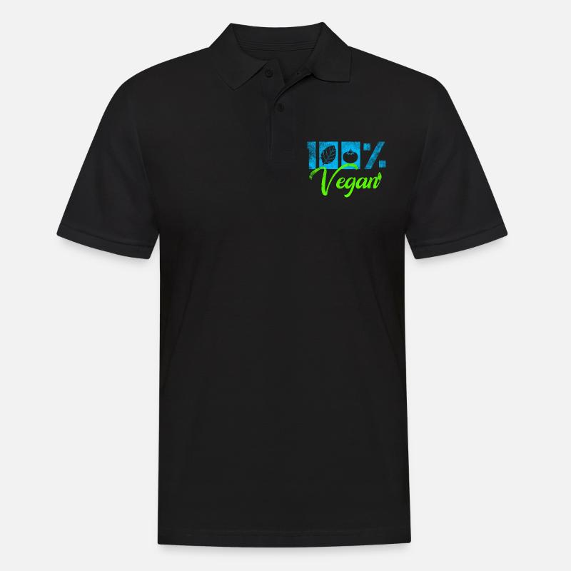 Vegan - Männer Poloshirt - Schwarz