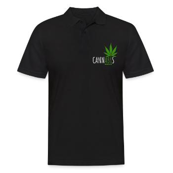CannABIs Abi durchgezogen - Abitur - Spruch - Männer Poloshirt - Schwarz - Vorne - Kai (181cm)