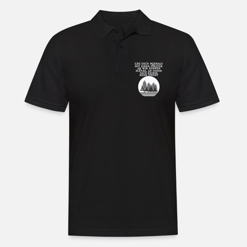 Leg Dich Niemals Mit Einem Förster An Geschenk - Männer Poloshirt - Schwarz