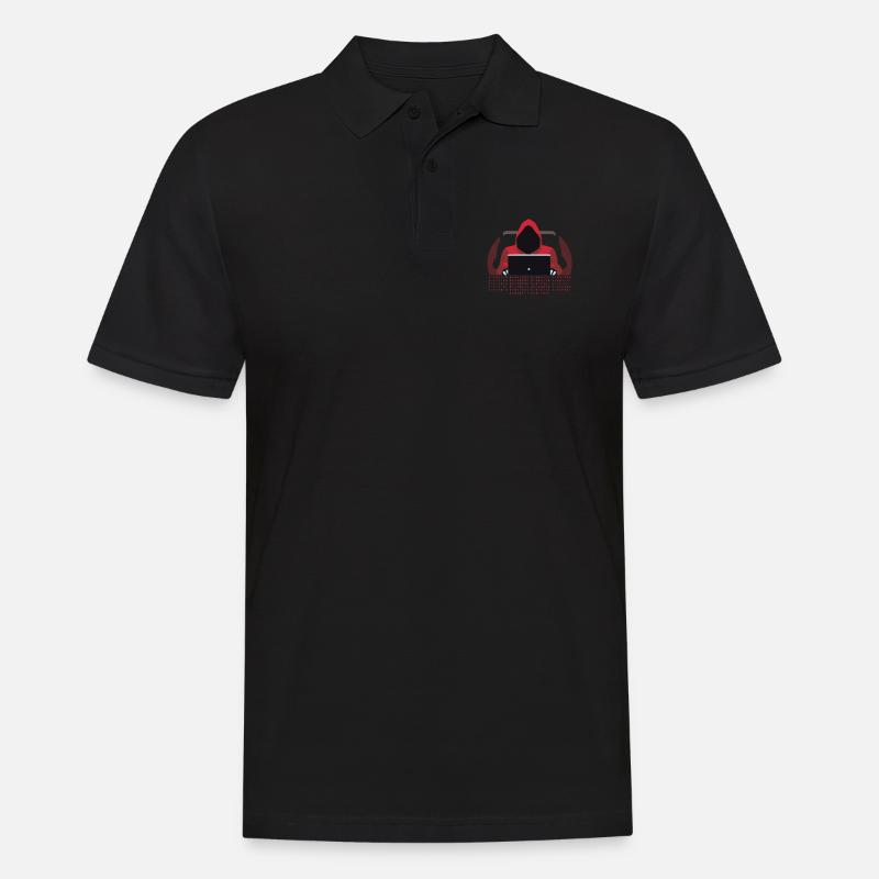 Hacker Binary Code - Men's Polo Shirt - black