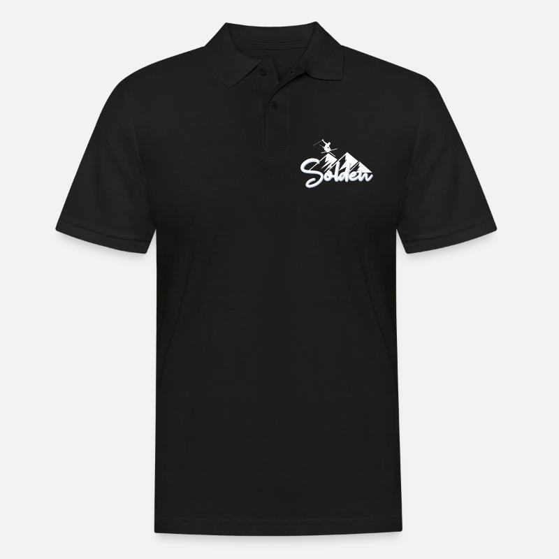 Sölden - Männer Poloshirt - Schwarz