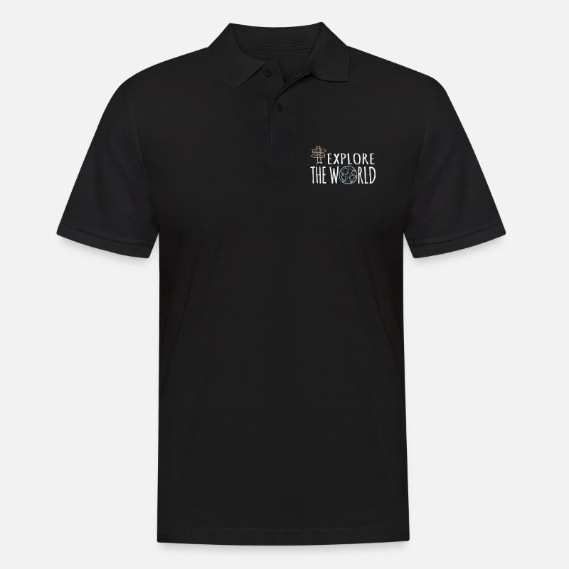 Explore The World - Männer Poloshirt - Schwarz