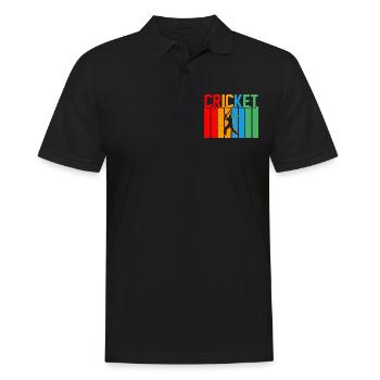 Kricket Retro-Design Kricket Geschenk - Männer Poloshirt - Schwarz - Vorne - Kai (181cm)