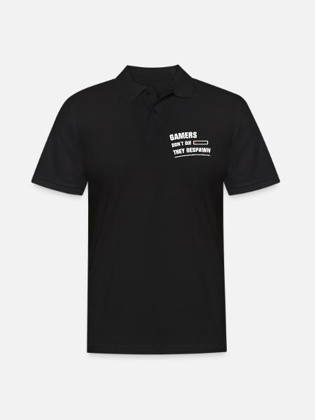 Gamers don´t die - Männer Poloshirt - Schwarz