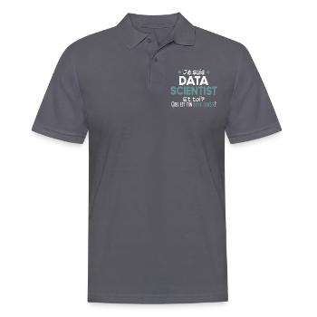 Data Scientist Métier Cadeau Humour Maths - Polo Homme - charbon - Devant - Nico (186cm)