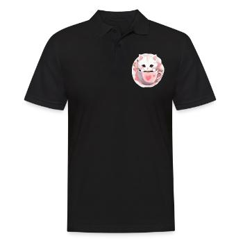 Loving Coffee Cat Kitten in Mug Cat Love - Männer Poloshirt - Schwarz - Vorne - Kai (181cm)