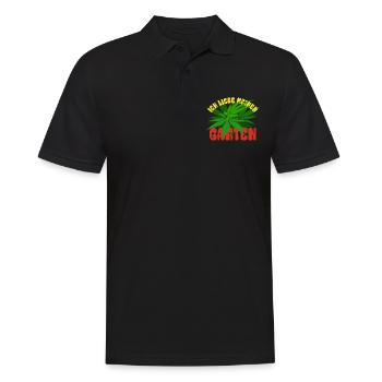 Ich liebe meinen Garten - Hanf - Cannabis legal - Männer Poloshirt - Schwarz - Vorne - Kai (181cm)