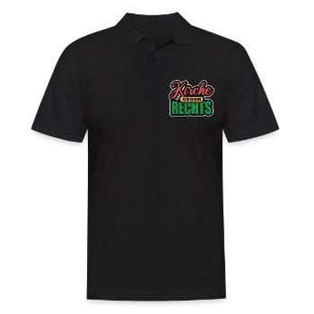 Kirche Gegen Rechts - Gegen Rechts, gegen Hetze - Männer Poloshirt - Schwarz - Vorne - Kai (181cm)