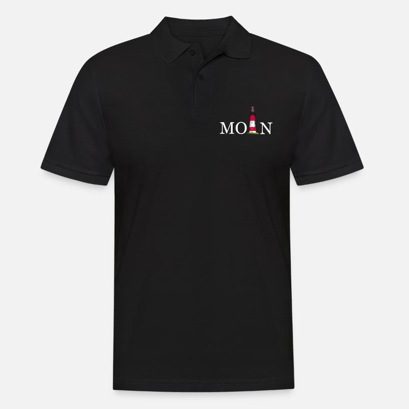 Moin Leuchtturm - Männer Poloshirt - Schwarz