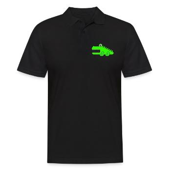 Krokodil - Männer Poloshirt - Schwarz - Vorne - Kai (181cm)