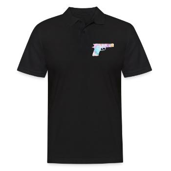 Arme colorée pistolet - Polo Homme - noir - Devant - Kai (181cm)
