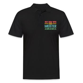 Meister Prüfung Meisterbrief Geschenk - Männer Poloshirt - Schwarz - Vorne - Kai (181cm)