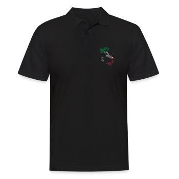 Italie drapeau contour villes voyage voyage Rome - Polo Homme - noir - Devant - Kai (181cm)
