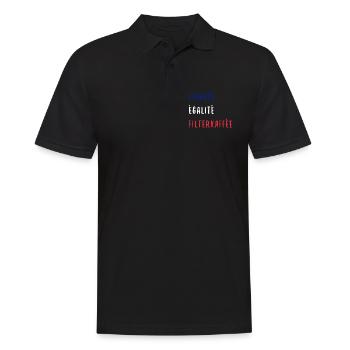 Liberte Egalite Filterkaffee Frankreich Lustig - Männer Poloshirt - Schwarz - Vorne - Kai (181cm)