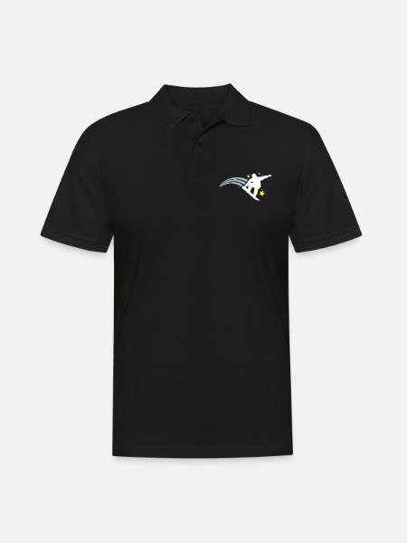 Snowboarder Silhouette Snowboard - Polo Homme - noir