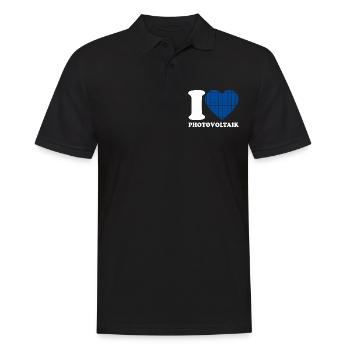 I Love Photovoltaik - Herz - Erneuerbare Energie - Männer Poloshirt - Schwarz - Vorne - Kai (181cm)