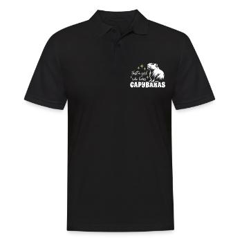 Juste une fille qui aime les capybaras - Spruch - Polo Homme - noir - Devant - Kai (181cm)