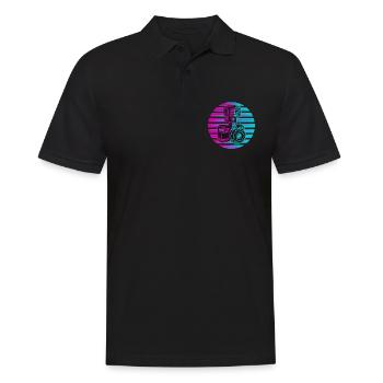 Fotograf Fotografie Foto Neon - Männer Poloshirt - Schwarz - Vorne - Kai (181cm)