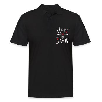 Aime comme Jésus | Christian | Cadeau bible dieu - Polo Homme - noir - Devant - Kai (181cm)