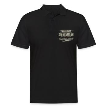 Zimmermann Zimmerer | Zimmermeister Geschenk - Männer Poloshirt - Schwarz - Vorne - Kai (181cm)