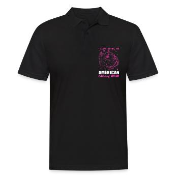 American Bully Mom Hund Hundebesitzerin Geschenk - Männer Poloshirt - Schwarz - Vorne - Kai (181cm)