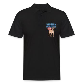 Malinois Belgischer Schäferhund Hund Geschenk - Männer Poloshirt - Schwarz - Vorne - Kai (181cm)