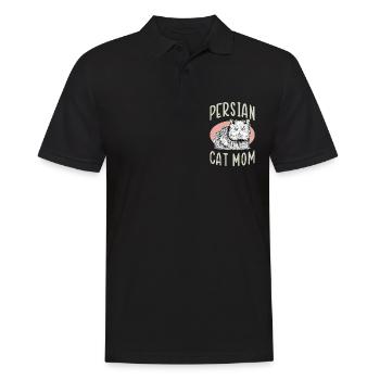 Chat persan maman chat propriétaire cadeau - Polo Homme - noir - Devant - Kai (181cm)