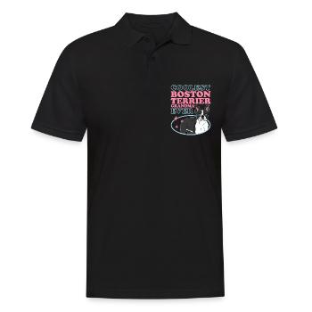Boston Terrier Grandma Hundebesitzerin Geschenk - Männer Poloshirt - Schwarz - Vorne - Kai (181cm)
