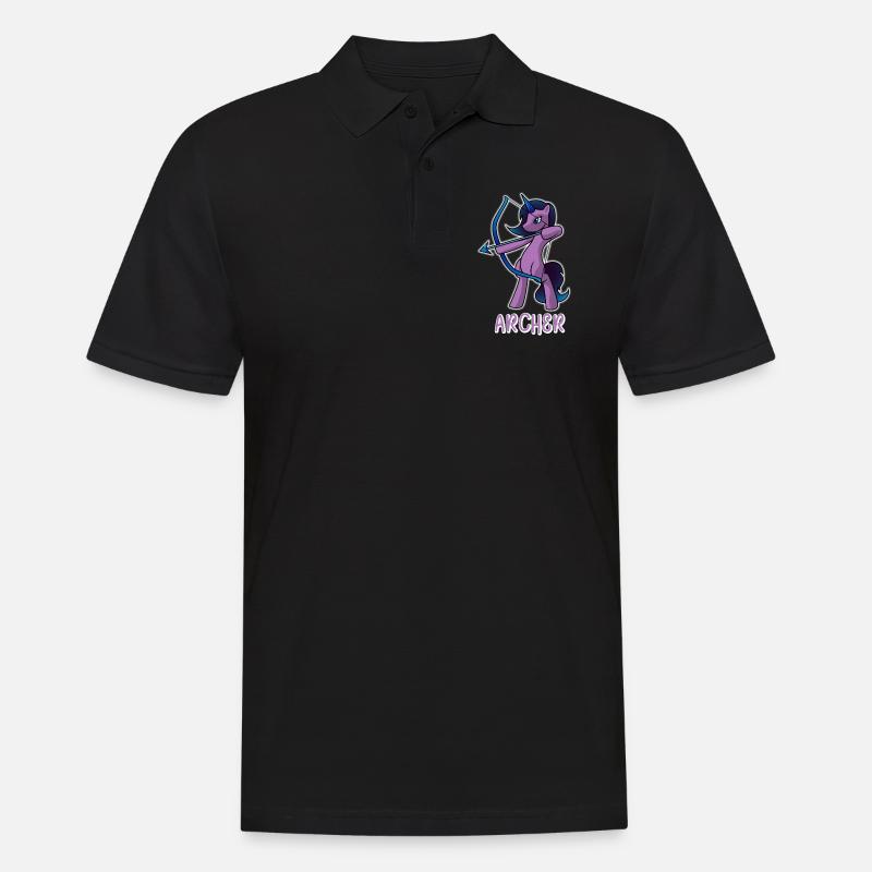 Bogenschütze Einhorn - Männer Poloshirt - Schwarz