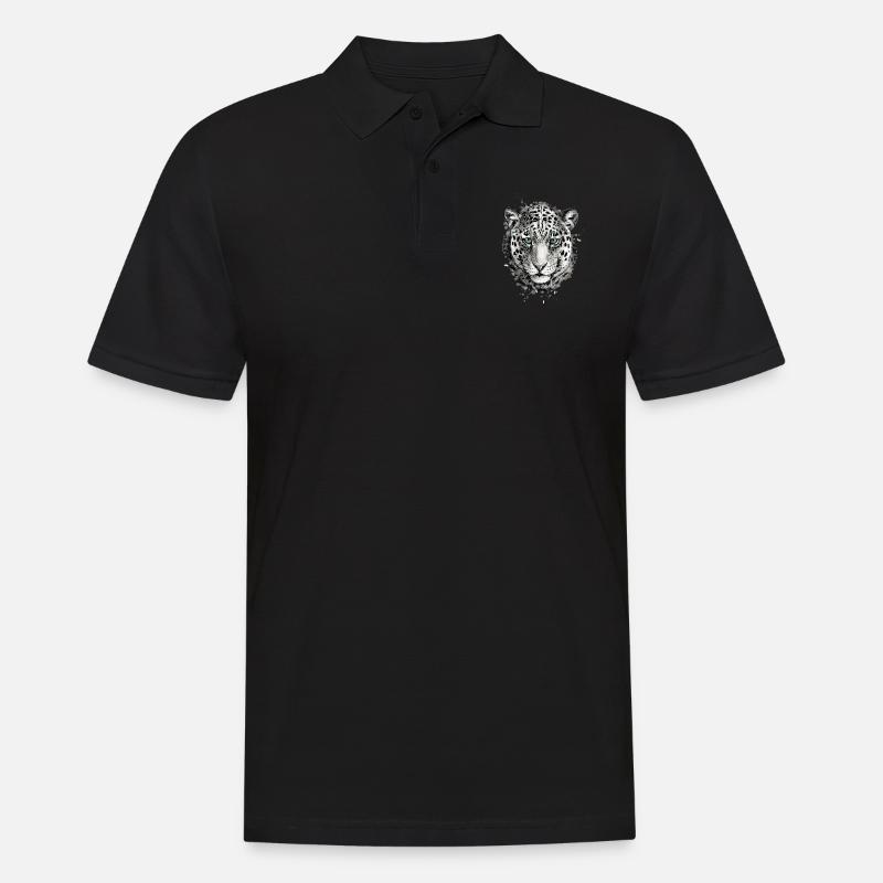 Schneeleopard - Männer Poloshirt - Schwarz