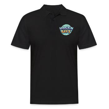 Hagen Germany City Font Pop Art Comic - Men's Polo Shirt - black - Front - Kai (181cm)