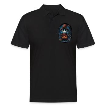 James le sympathique bonhomme de neige d’Halloween - Polo Homme - noir - Devant - Kai (181cm)