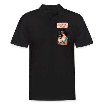 COOLEST MOM MUM cool mutter mama - Männer Poloshirt - Schwarz - Vorne - Kai (181cm)