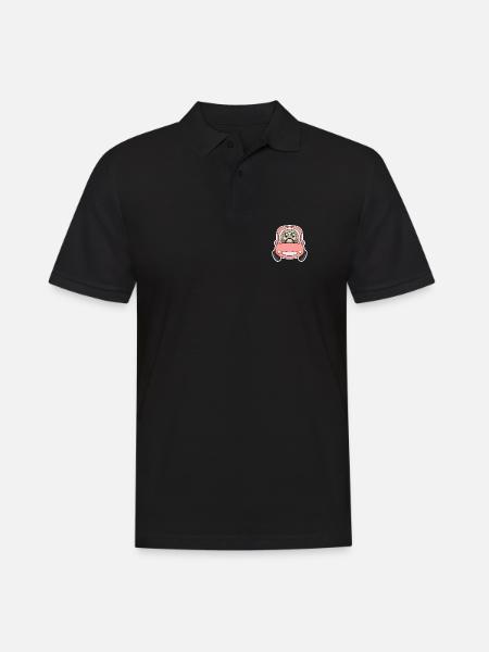 Eule Auto - Männer Poloshirt - Schwarz