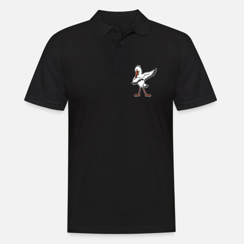 Dab dabbing annonce de grossesse de cigogne - Polo Homme - noir