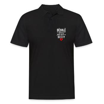 Cet homme est déjà pris par une infirmière sexy - Polo Homme - noir - Devant - Kai (181cm)
